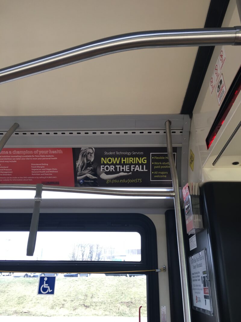 Student Technology Services Now Hiring for Fall ad in CATA bus