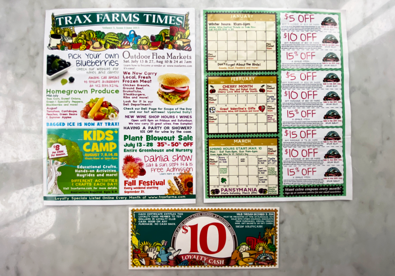 Glossy Trax Farms loyalty newsletter with $10 loyalty cash